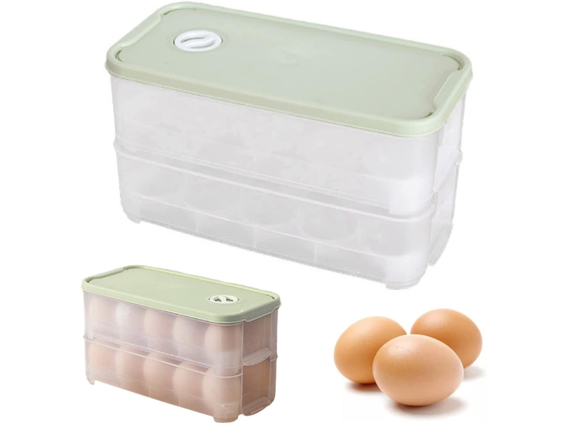 Caixa Para Ovos Refrigerada, Plástica Para Armazenar 20, Bandeja Para Com Tampa, Camping, Dupla Camada
