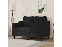 Vidaxl Sofá De 2 Lugares Tecido 120 Cm Preto