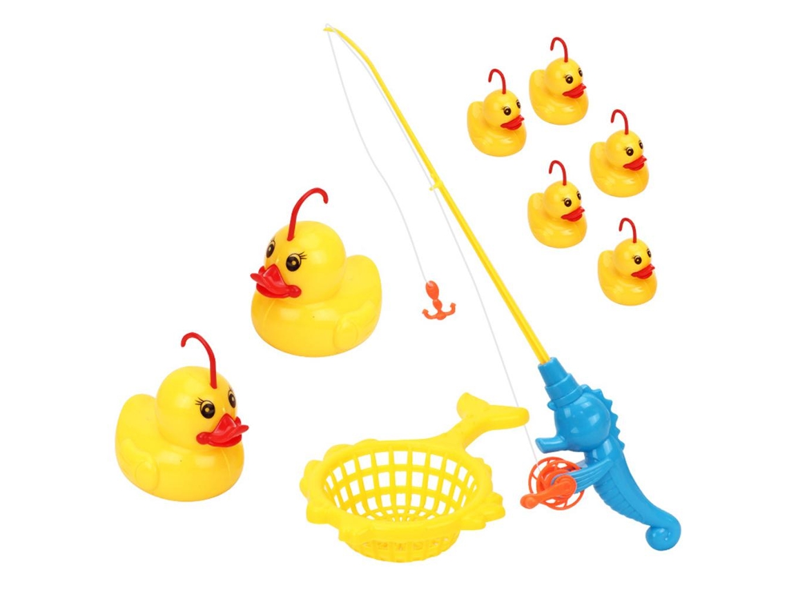 Primerox jogo de Pesca de Patos com 9 Peçaseducativo para Crianças Banho Piscina Amarelo