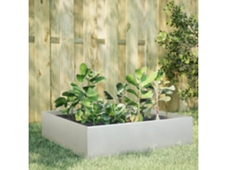 Vidaxl Canteiro Elevado De Jardim 100x100x41 Cm Aço Inoxidável