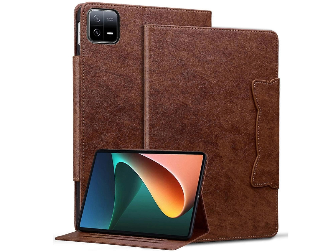 Capa Protetora De Couro Com Fecho De Fivela De Gato Para Xiaomi Pad 7