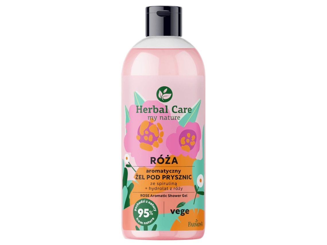 Herbal Rose Spirulina Nourishing Shower Gel, 500ml Farmona