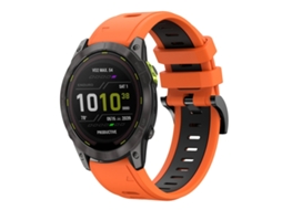 Bracelete Silicone Esportivo para Garmin Enduro 3 XIAOMOYU (26mm) Laranja e Preto