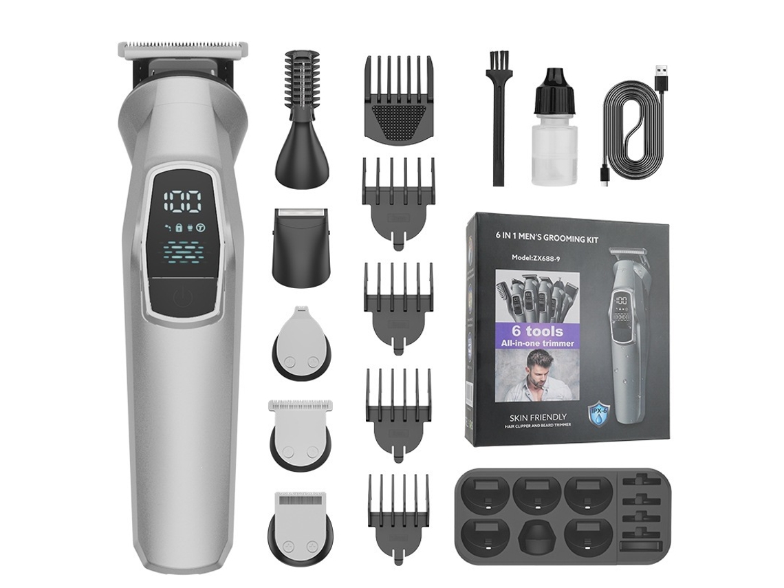 Barbeador Elétrico Para Homem 5 Em 1, Ipx6, Autonomia De 200 Minutos
