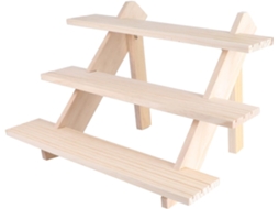 Suporte Para Joias De Madeira Maciça Com Várias Camadas, Peça Única, Para Exibir Brincos E Colares.