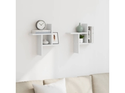Vidaxl Prateleiras De Parede 2 Pcs 38x12x38cm Derivados Madeira Branco