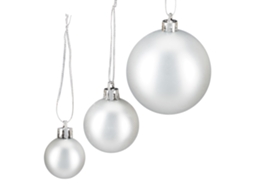 Conjunto De 100 Bolas De Natal Relaxdays, Decoração De Natal, Mate, Brilhante, Prateado ∅ 3, 4 E 6 Cm