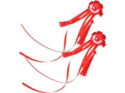 Presilhas de cabelo chinesas com pompons de dragão - Acessórios de cabelo para a véspera de Ano Novo