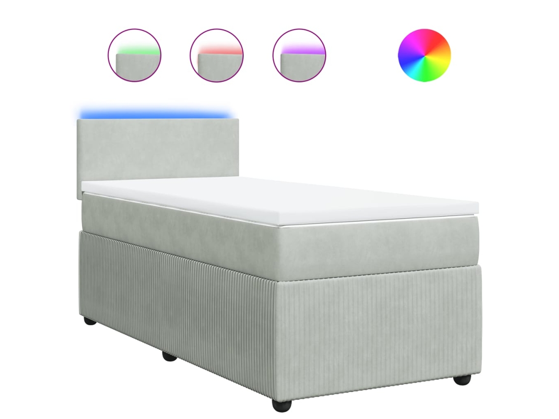 Box Spring Bed, Box Spring Beds Vidaxl Cinzeto Veludo (80 X 200 Cm)