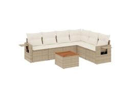 Garden Sofa Set, Garden Sofa Sets Vidaxl Bege Rattan / Vime (n/a)