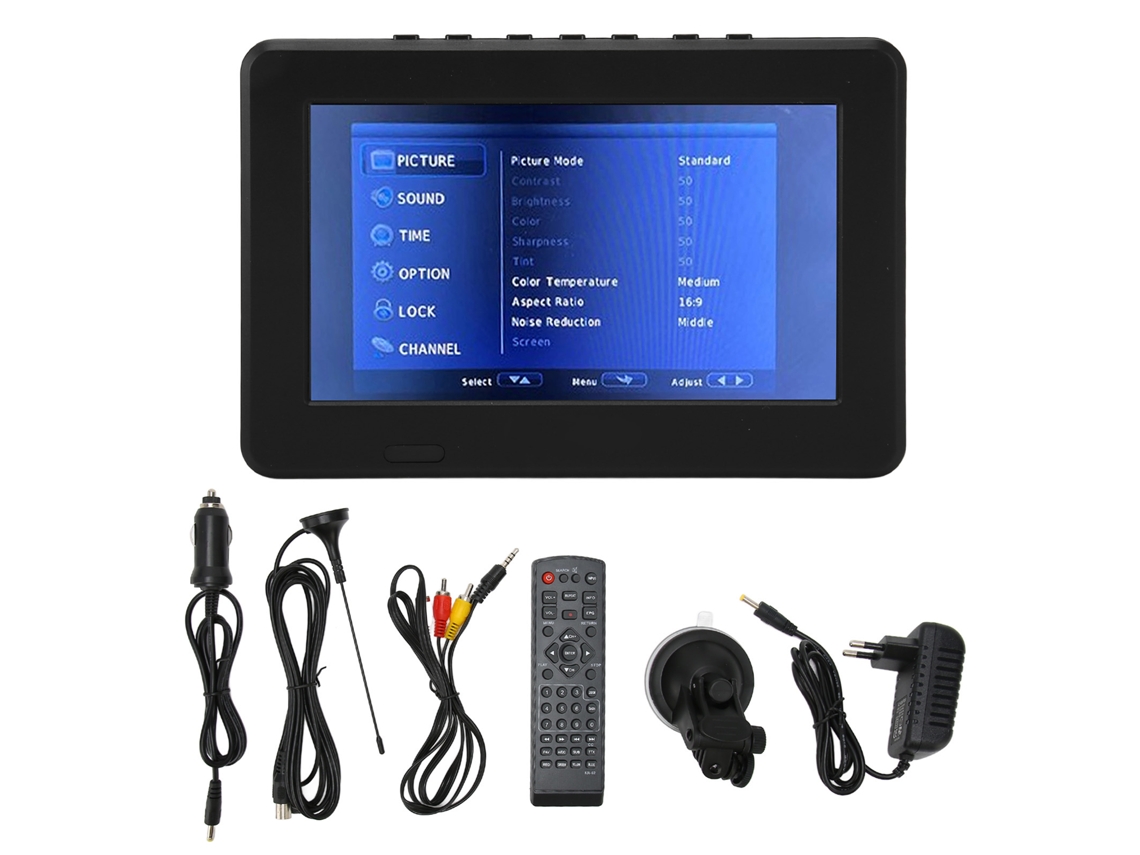 Tv Digital Portátil EOOCOO (reprodutor de Vídeo para Cabeceira de Carro com Lcd Hd de 7 Polegadas)