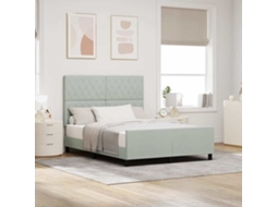 Vidaxl Cama Box Com Cabeceira Cinzento-claro 160 X 200 Cm Veludo