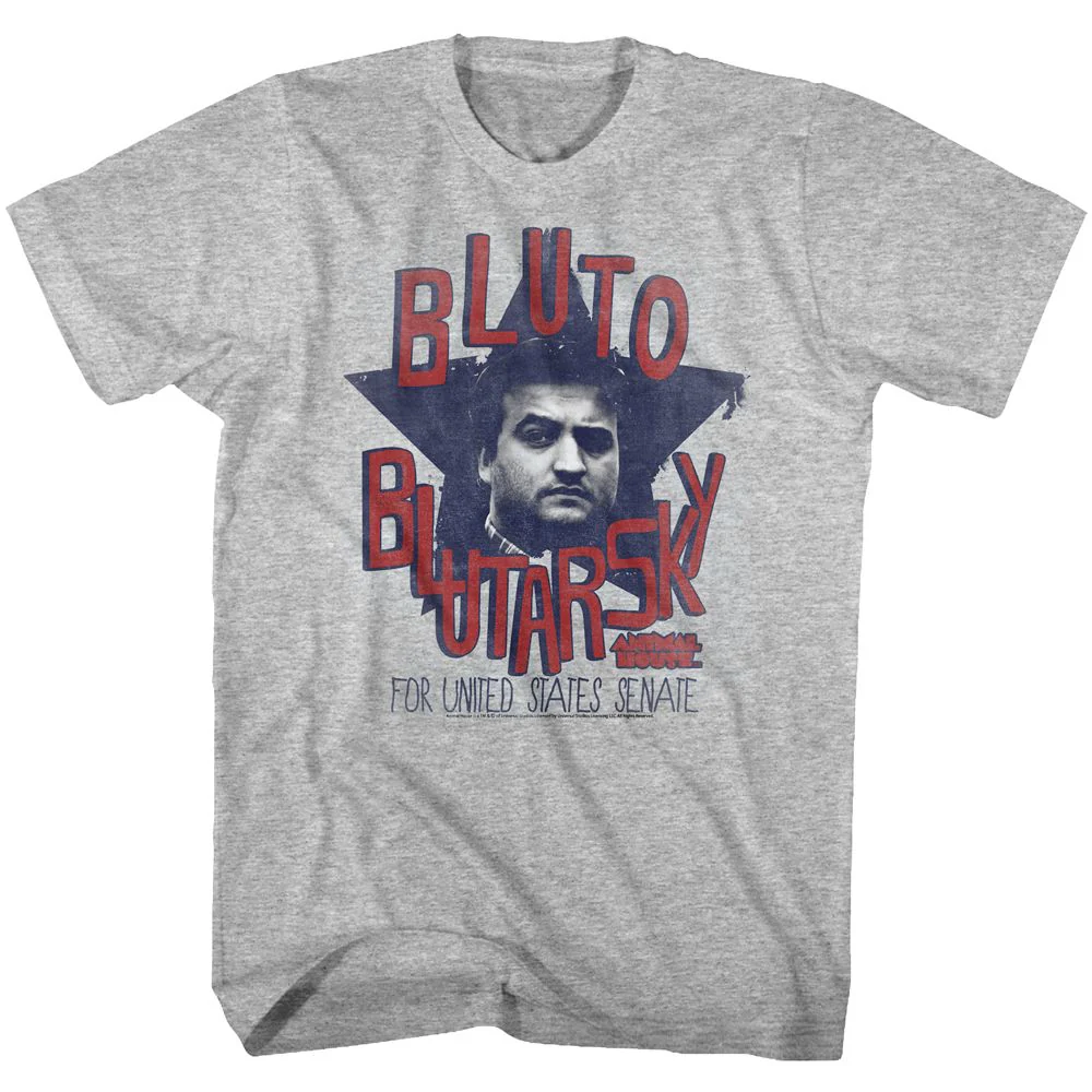 Unisex Adult T-shirt Rockinstone Animal House Movie Bluto 2014 Heather Gray Sizem