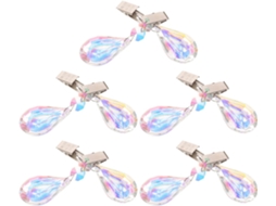 Conjunto De 10 Prendedores Toalha Mesa Zerodeko Com Design Em Cristal Branco E Liga Metálica, Fixadores Decorativos À