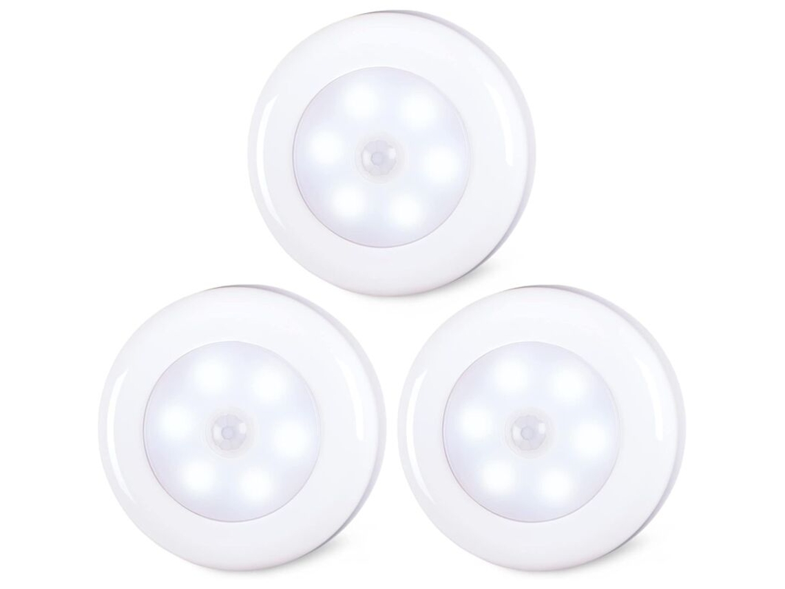 Conjunto de Luzes Led Sem Fio com Sensor de Movimento, Autoadesivas e Alimentadas por Bateria, para Armários, Escadas BRILVIBERA