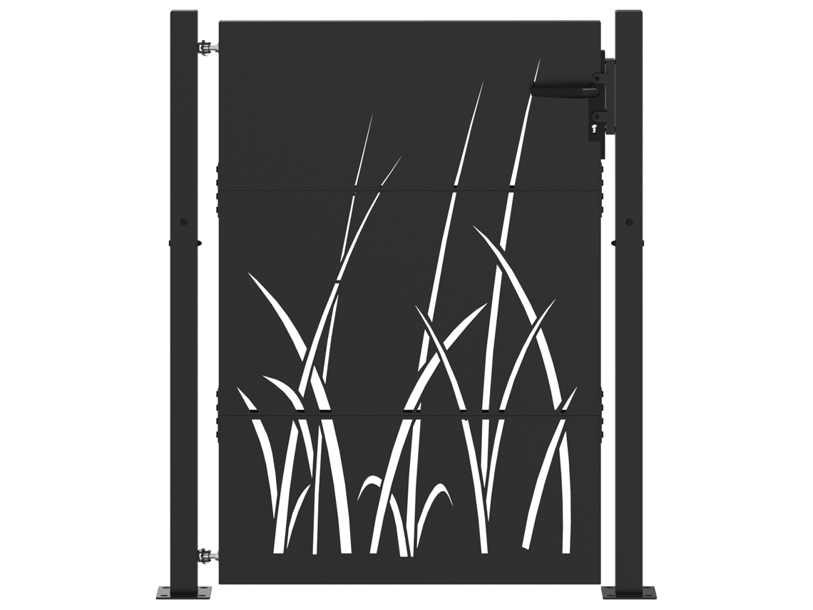 Conjunto 1 Portão De Jardim Vidaxl Preto Aço (110 X 155 Cm)