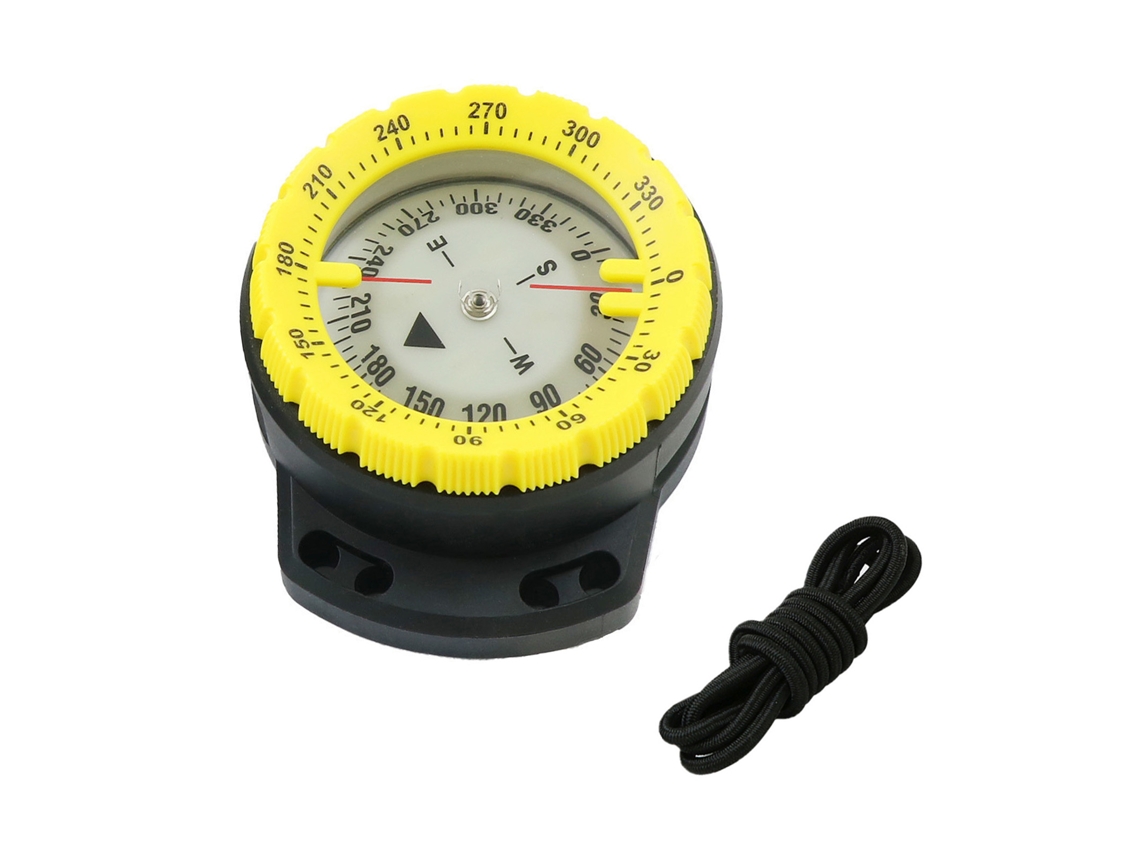 Bússola De Mergulho Subaquática 50m Luminosa Com Corda Elástica Para Mergulho Camping Atividades Ao Ar Livre