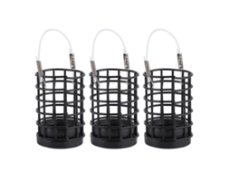 Gaiola de Isca de Pesca 3pcs Aço Inox 30g Preto