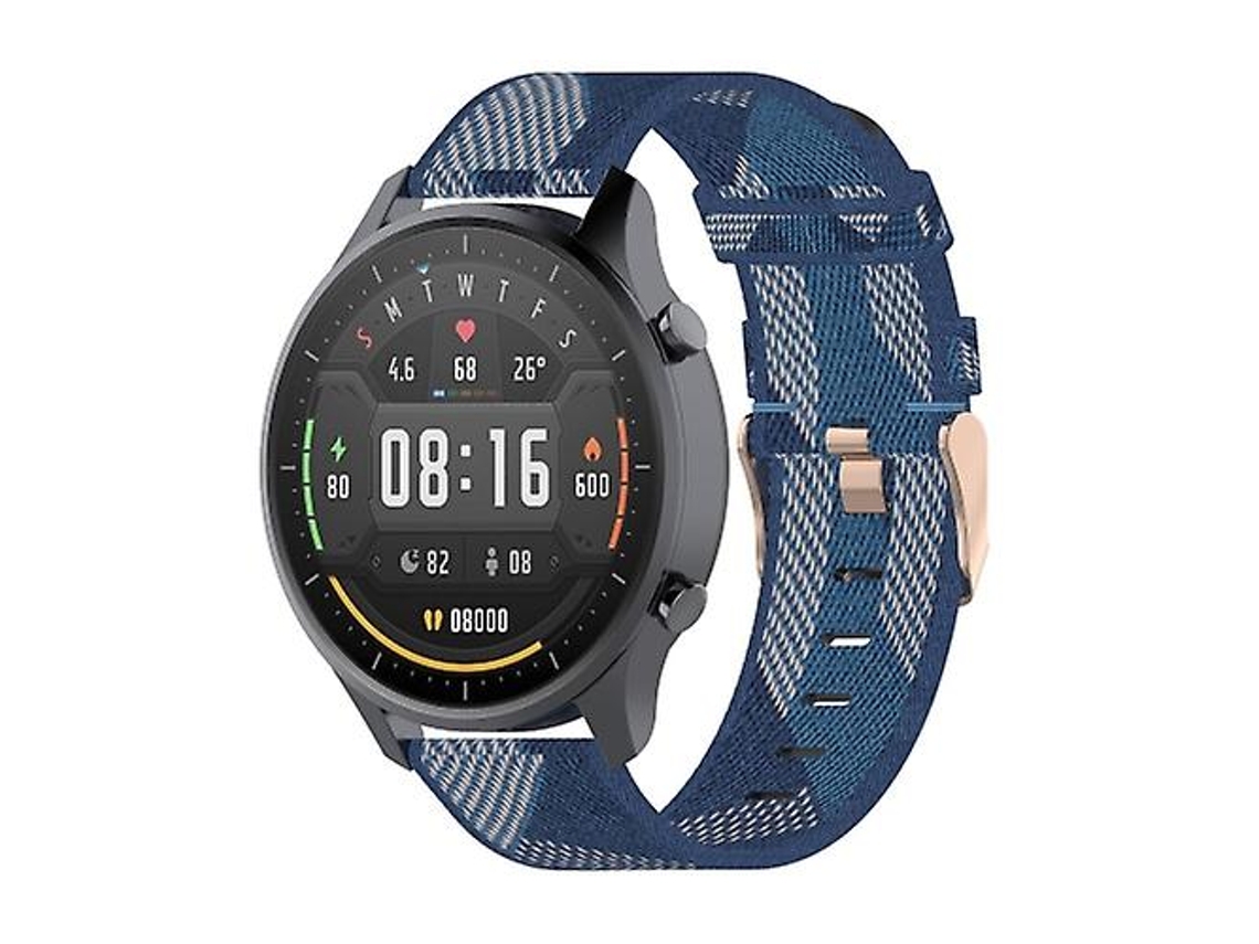 Bracelete de Relógio de Nylon com Listra de 22 Mm para Xiaomi Mi Watch Color Garmin Vivoactive 4 Azul VENISYMLIS