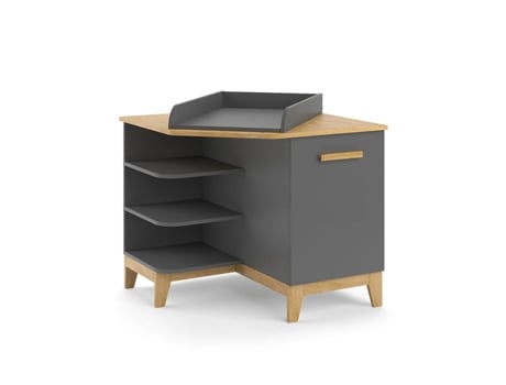 Commode À Langer Malia, 85x85.2cm Com Porta, Cinza/ais, Vitalispa