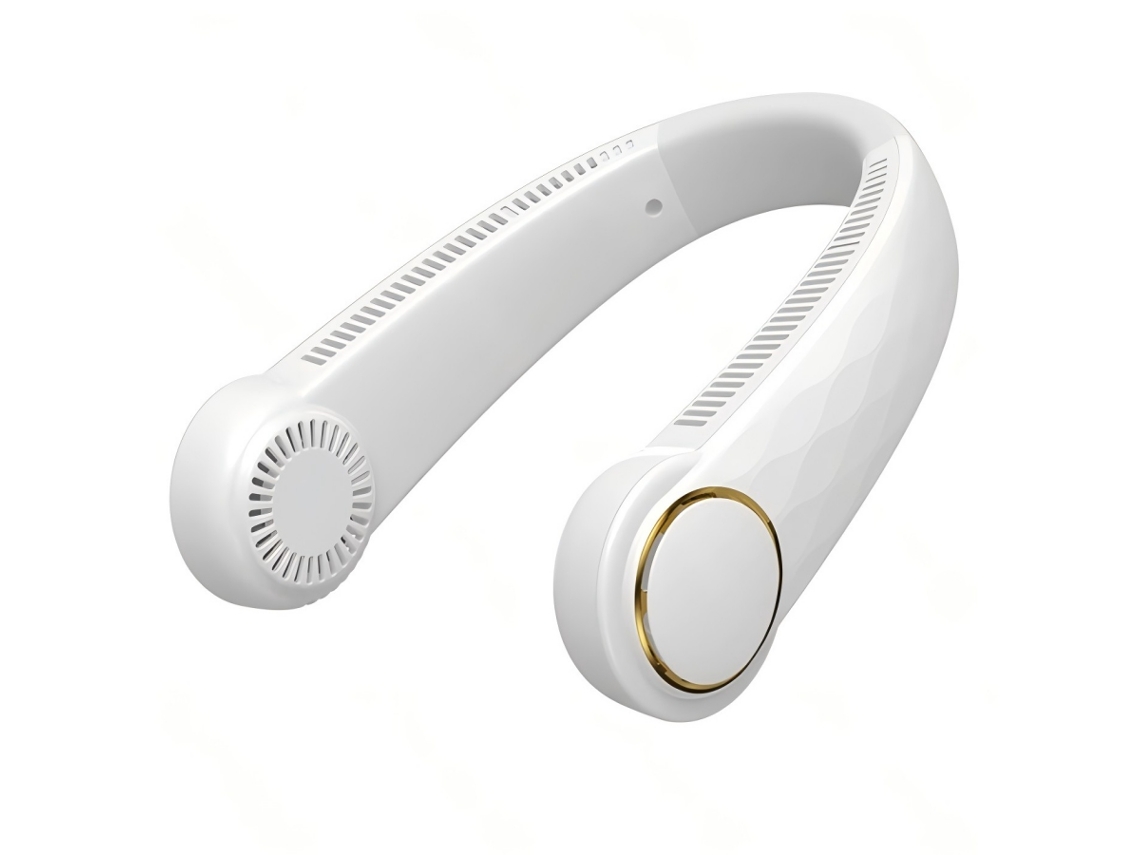 Ventilador de Pescoço Aigostar 2000mah, 3 Velocidades, Ângulo Ajustável, Sem Lâminas, Branco, Portátil para Atividades Ao Ar Livre SINI TECH STORE