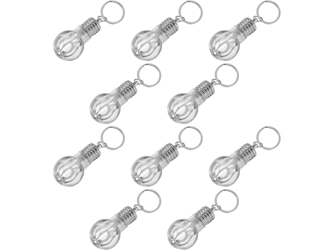 Chaveiros Com 10 Lâmpadas Led Multicoloridas Em Acrílico Transparente, Pingente Criativo.