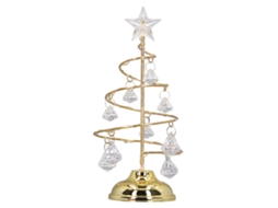 Luz de Natal Led com Cristal Pequeno Luminária Dourada Quente