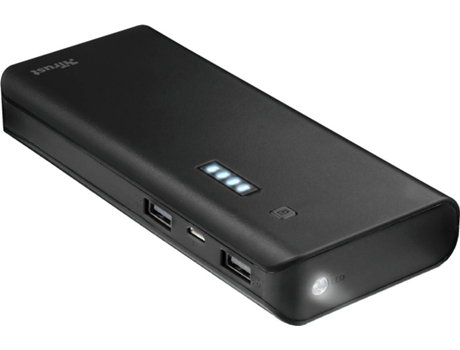 Powerbank TRUST Primo 10000 mAh em Preto — 10.000 mAh | 2 Portas USB