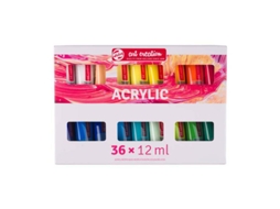 Conjunto De Tinta Acrílica Com 36 Cores Em Tubos De 12ml Para Diversão Criativa. Merkloos