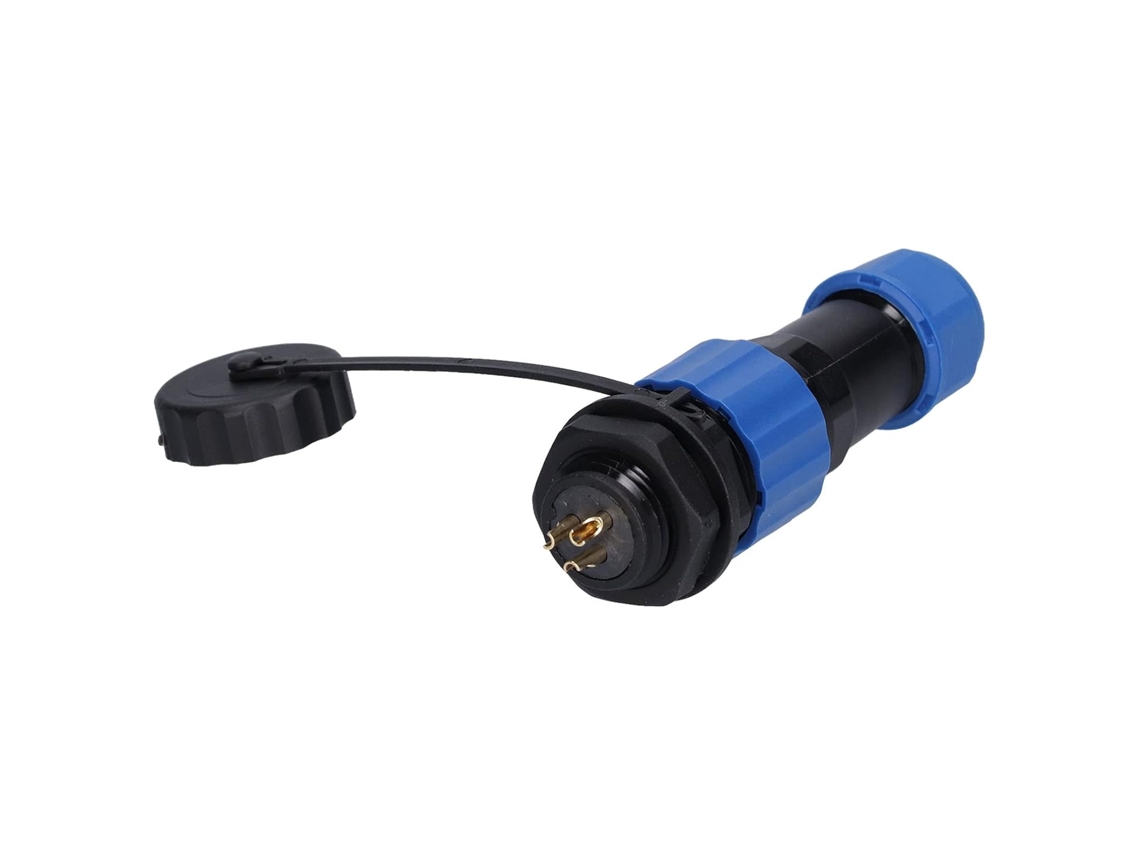 De Pa66 Pps Para 10a 380v, Ip68, Com Cobre A Ouro, E Por (3 Pinos).