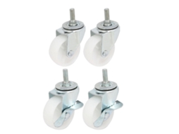 Roda universal com eixo roscado M10x25mm, 2 com freio, 2 sem CHABERLU