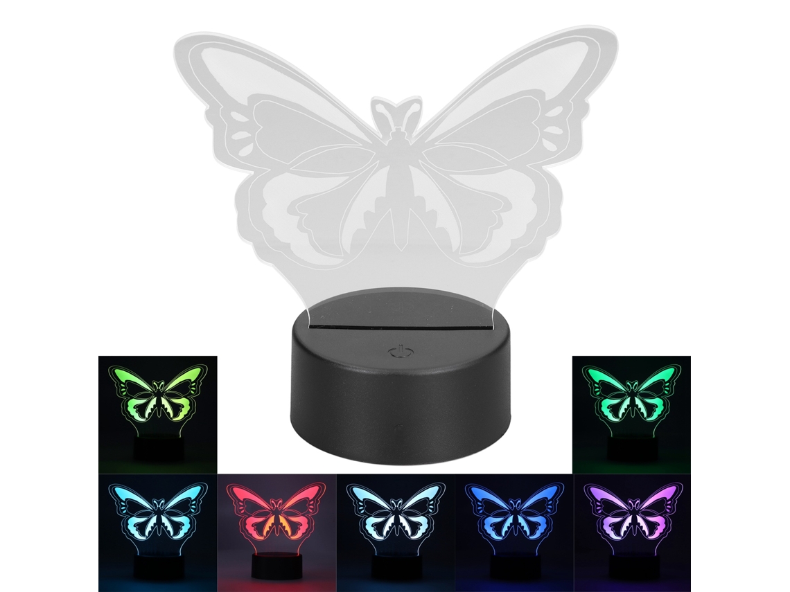 Luz Noturna 7 Cores Toque Usb Bateria 3d para Quarto Bebê