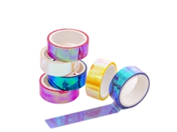 Fita Adesiva, 6 Rolos, De Fita Adesiva Holográfica Prismática Com Brilho Decoração De Ginástica Rítmica, Anéis De Fita Adesiva Colorida À Prova D'água