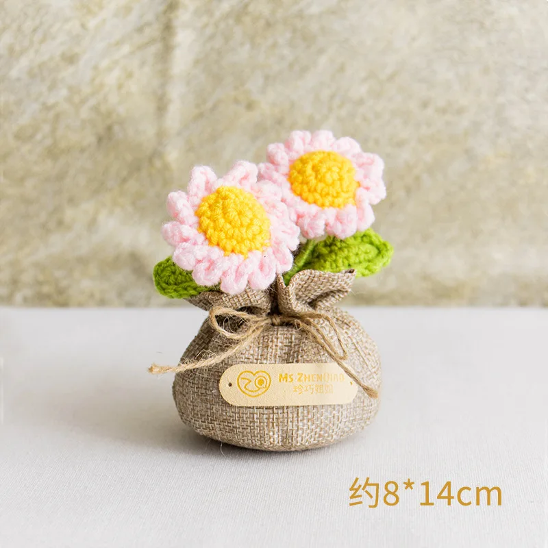 Plantas Fofas Em Vasos De Crochê Com Flores