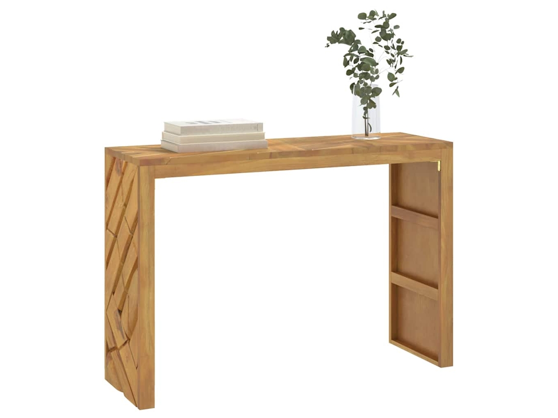 Vidaxl Mesa Consola 110x35x75 Cm Madeira Maciça Teca