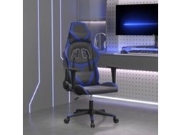 Vidaxl Cadeira Gaming De Massagens Couro Artificial Preto E Azul