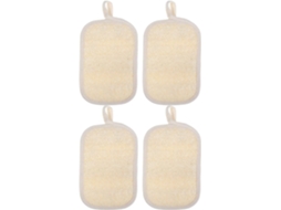 Lurelia Conjunto De 4 Buchas Vegetais De Banho Para Duche, Bucha Natural, Pega Ergonómica E Antiderrapante