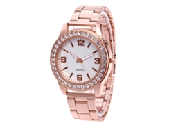 Relógio de quartzo unissex Zhoulianfa da moda com pulseira de aço (ouro rosa)