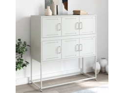 Vidaxl Aparador 100,5x39x107 Cm Aço Branco
