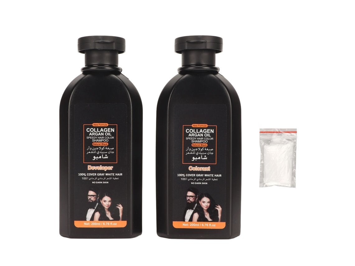 2pcs 200ml Shampoo De Colorir Cabelo Com Extratos Vegetais Para Cobertura De Cinza Semi-permanente