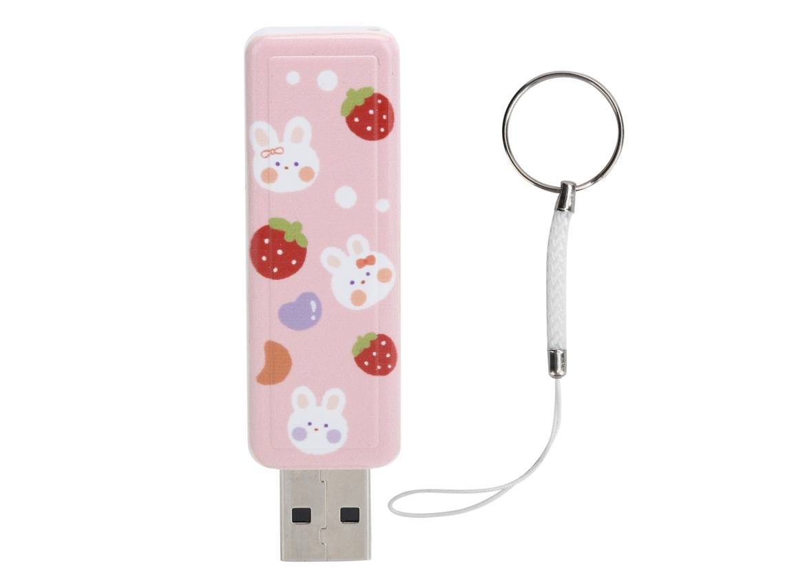 Pen Drive LAXISCREED 64GB USB 2.0 com Design Push Pull e Padrão Morango