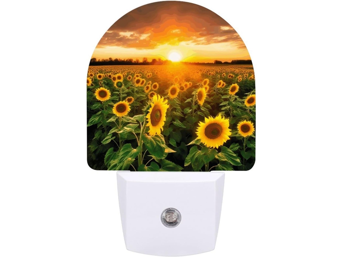 Luminária Led Quarto, Banheiro, Corredor, Luz Noturna, Com Sensor De Girassol, Estampa De Pôr Do Sol, Quarto