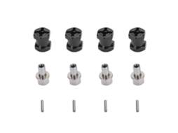 Ymsl 4pcs Separadores Hexagonais De Roda Rc Com 12mm De Diâmetro E 15mm De Comprimento, Com Parafusos De Bloqueio E Pinos Para Carros Rc, Preto Hxl