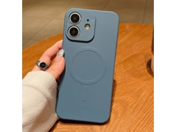 Capa Magsafe Para Iphone 12 - Silicone Líquido Com Cor Sólida | Magnética - Cinza Lavanda