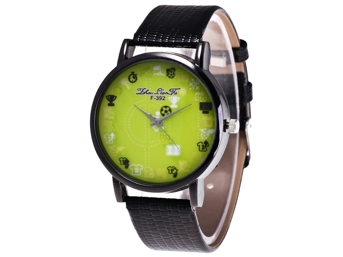 Relógio de Pulso Masculino e Feminino de Quartzo com Pulseira de Couro Pu Leisure Preto