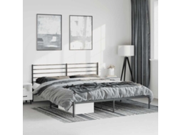 Vidaxl Estrutura de Cama com Cabeceira 183x213 Cm Metal Preto