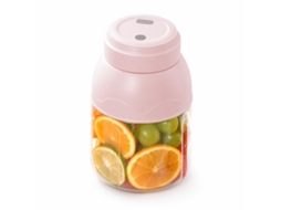 Liquidificadora Portátil Elétrica 800 Ml Rosa, Copo Para Sumo Com 2 Tampas