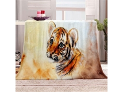 Manta de Flanela Fansu Estampa Tigre 3d Colcha Microfibra Macia e Fofa para o Inverno Ideal Cama Ou Sofá Adequ