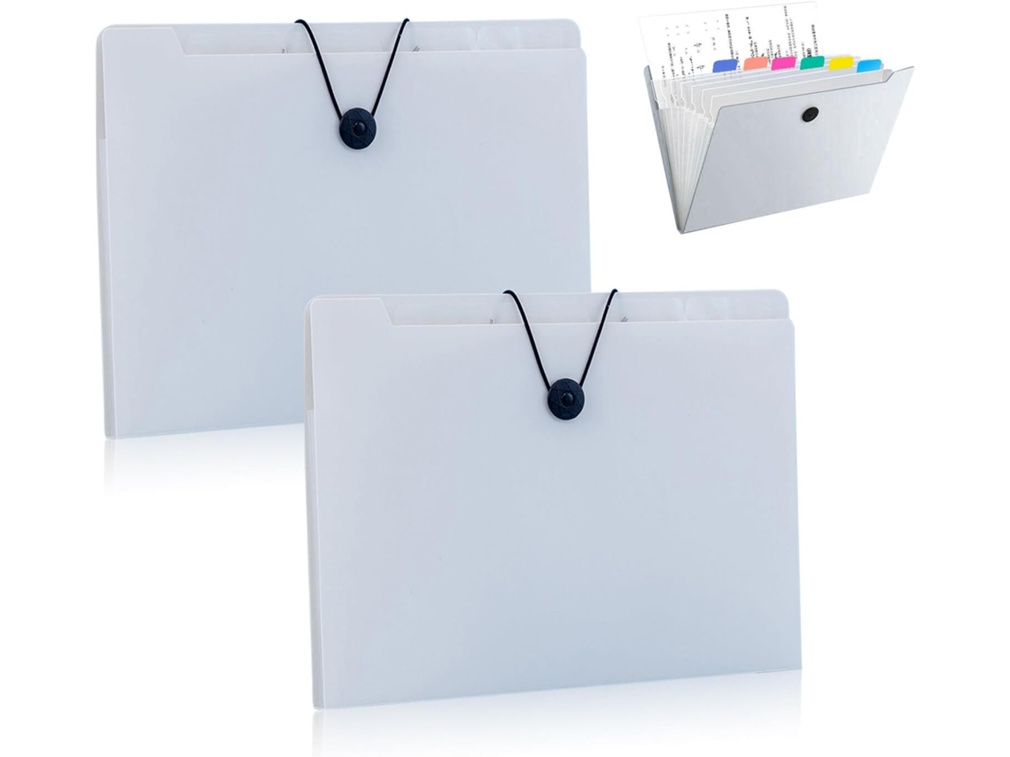 Organizador A4 com 12 Compartimentos, Porta, Documentos A4 BRILVIBERA (cinza/ 2 Peças)