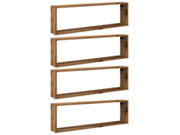 Prateleiras de Parede Cubos MAISON EXCLUSIVE em Derivados de Madeira Madeira Velha (4 Pcs)